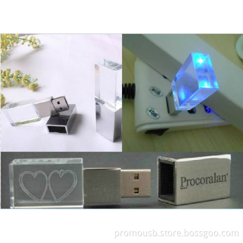 promotional luminous crystal USB acrylic gifts